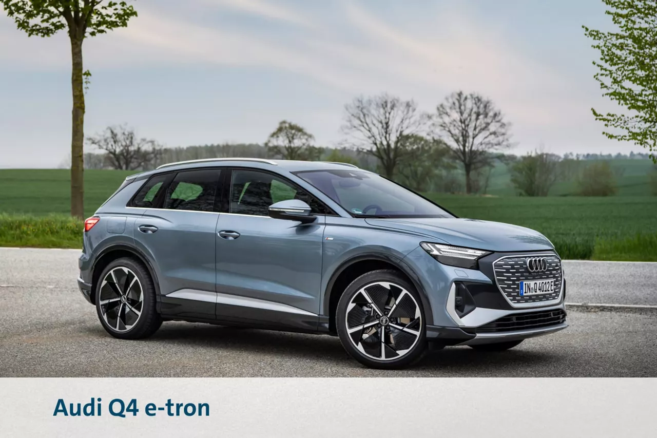 Audi Q4 e-tron visto de costado en la carretera